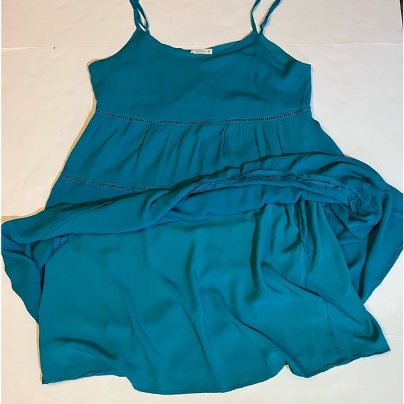 Kori America | Teal Blue Sleeveless Tiered Dress Size Medium - Picture 6 of 11